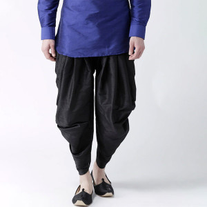 "Men Black Solid Dhoti Pants "