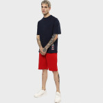 Men Blue Printed Loose T-shirt