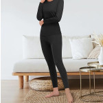 MIRITY Thermal Underwear for Women - Long Johns with Fleece Lined Cold Weather Base Layer Pajama set