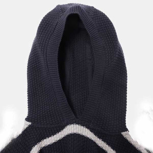 "Boys Navy Blue & Grey Striped Pullover Sweater "